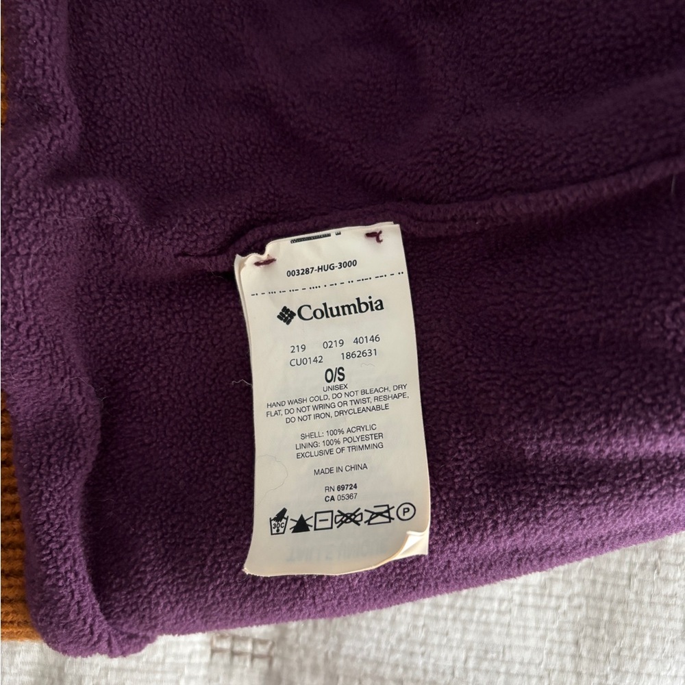 Columbia Carson Pass Beanie II Knit Fleece Lined Burgundy & Burnt Orange Unisex - Picture 4 of 6